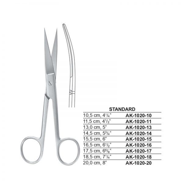 Operating Scissors Curved Sharp-sharp