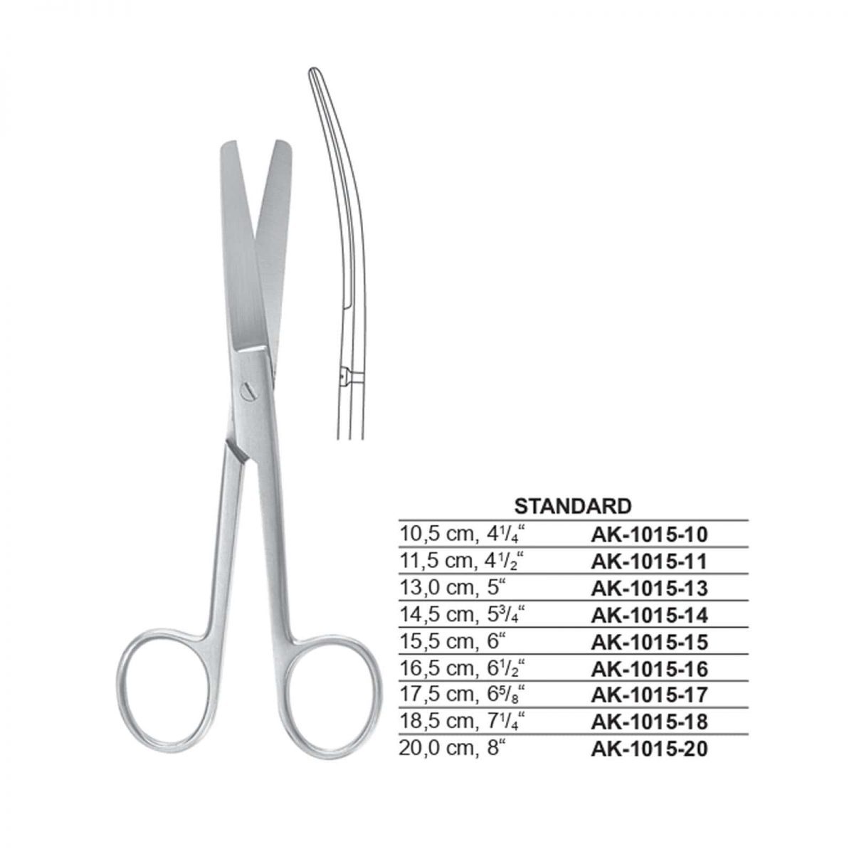 Operating Scissors Curved Blunt-Blunt