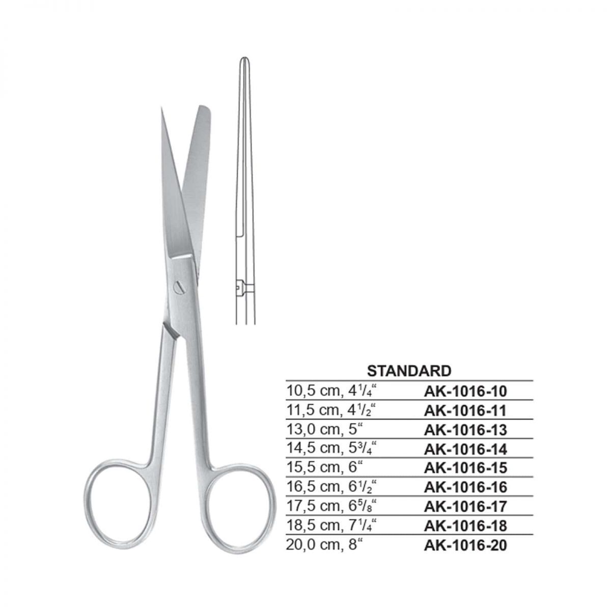 Operating Scissors Straight Sharp-Blunt