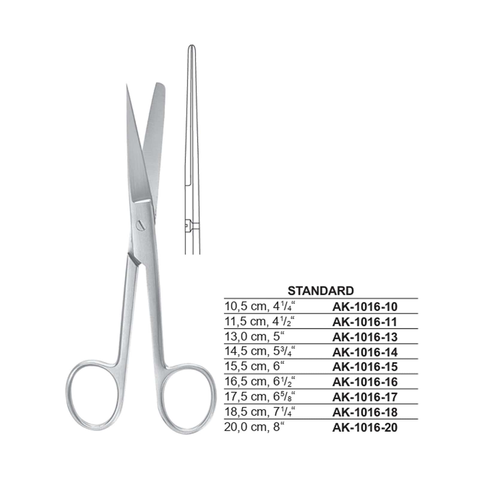 Econo Operating Scissors, Straight, Sharp/Blunt 5.5 Cs/50