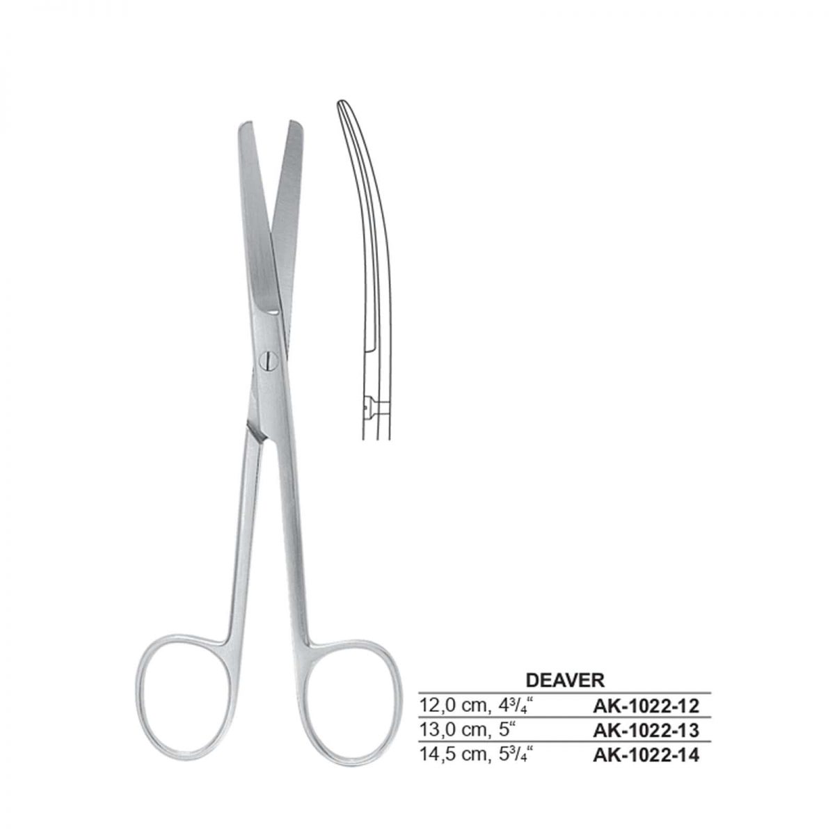 Deaver Operating Scissor blunt-blunt Cvd