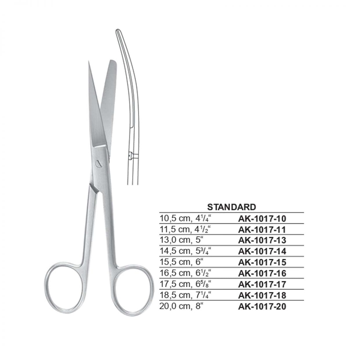 Operating Scissors Curved Sharp-Blunt