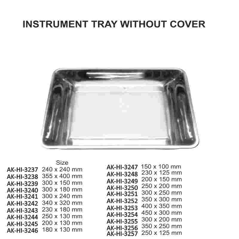 instrument tray without cover