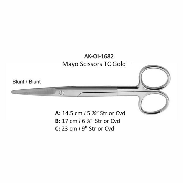 Mayo Scissors TC Gold