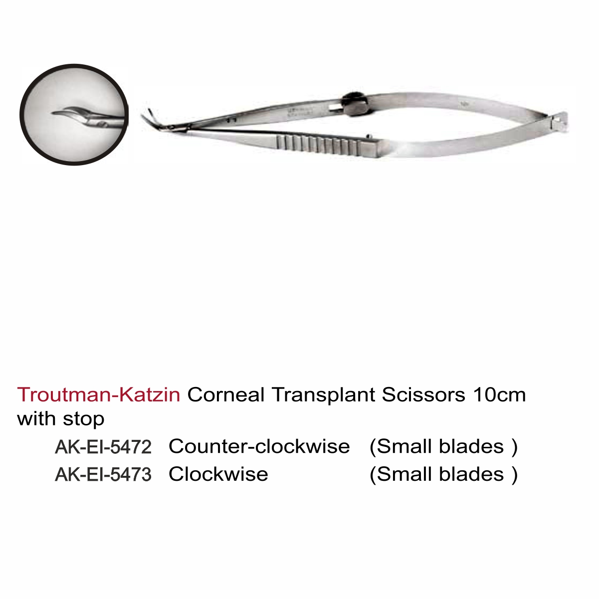 Troutman-Katzin Corneal Transplant Scissors